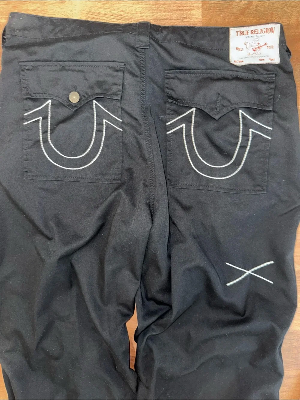 True Religion Wide Leg/Baggy Black Pants Size 40 Waist